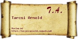 Tarcsi Arnold névjegykártya